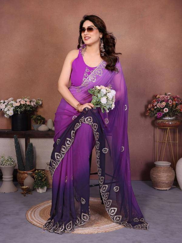 GC embroidery Wholesale sarees in Surat